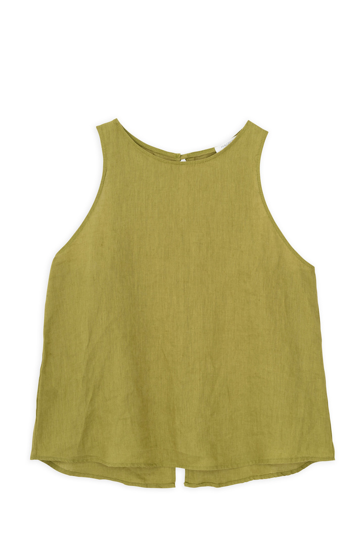 LINEN HALTER NECK TOP GREEN