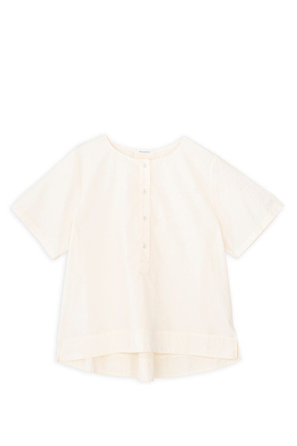 POPLIN SHORT SLEEVE TOP CREAM