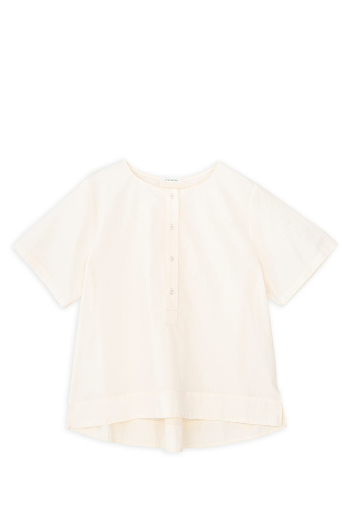 POPLIN SHORT SLEEVE TOP CREAM