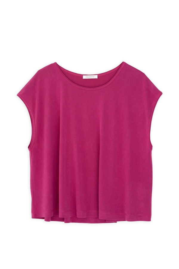 BASIC CUPRO CROPPED TOP MAGENTA