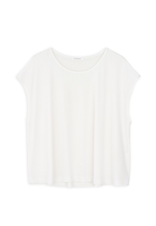 BASIC CUPRO CROPPED TOP OFF-WHITE