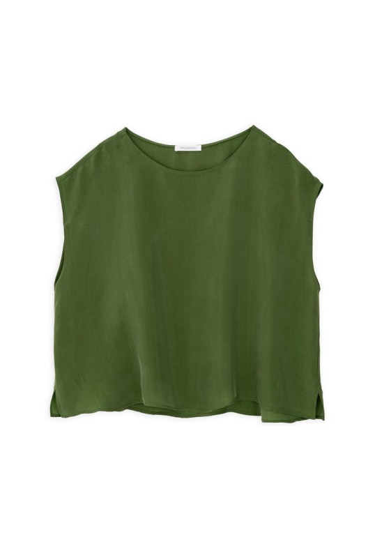 CUPRO CROPPED TOP GREEN