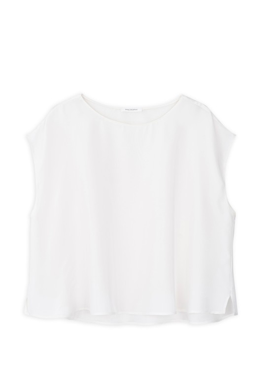 CUPRO CROPPED TOP OFF WHITE