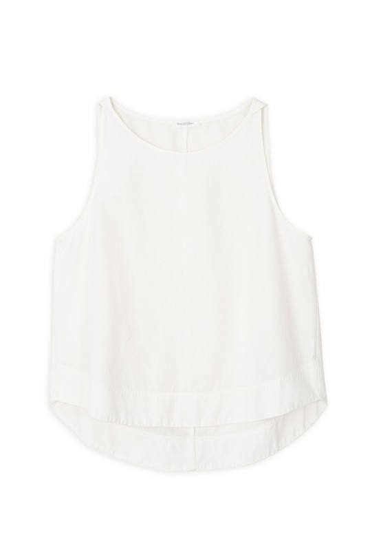 COTTON LYOCELL CROPPED TOP OFF WHITE