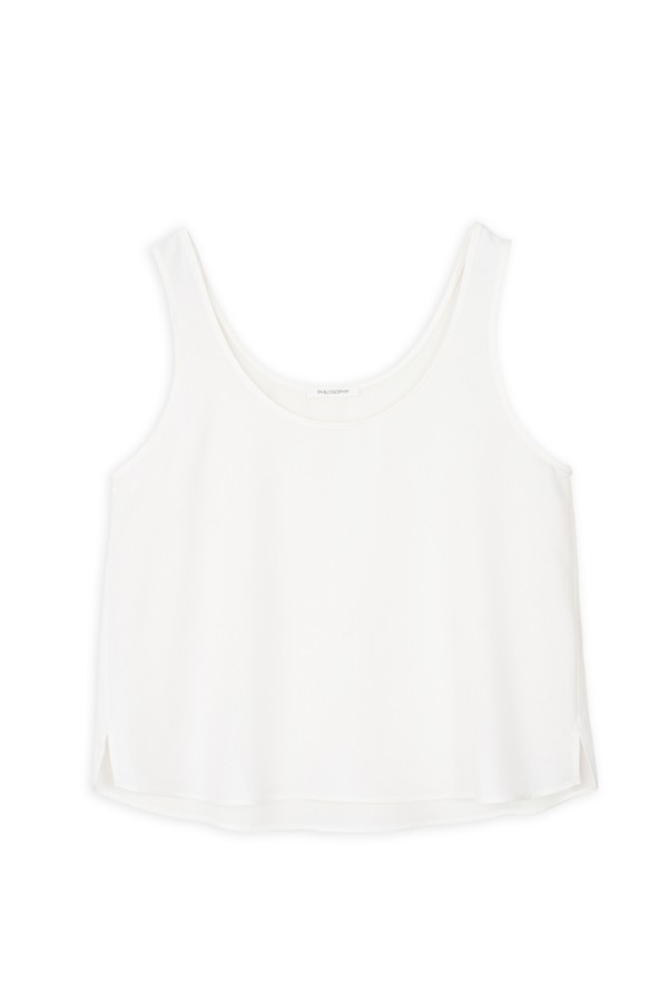 TENCEL CROPPED TOP OFF WHITE