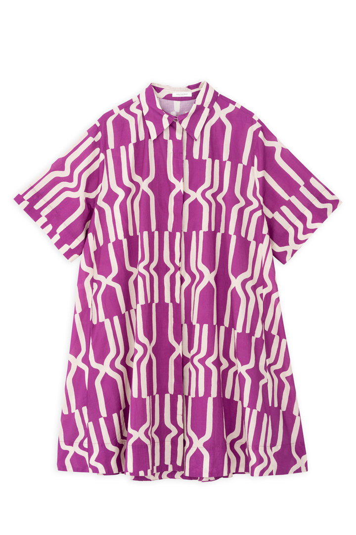 VOILE PRINT MINI DRESS MAUVE