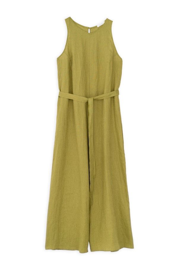 LINEN JUMPSUIT GREEN