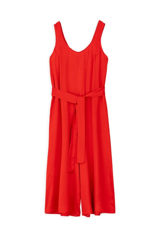 SATIN ECOVERO JUMPSUIT RED
