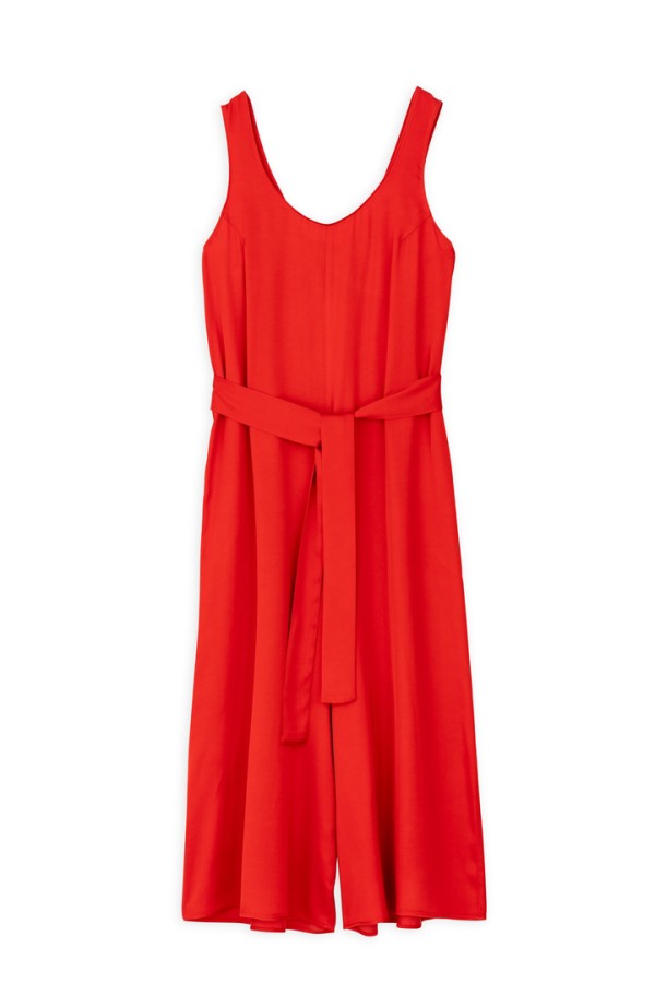 SATIN ECOVERO JUMPSUIT RED