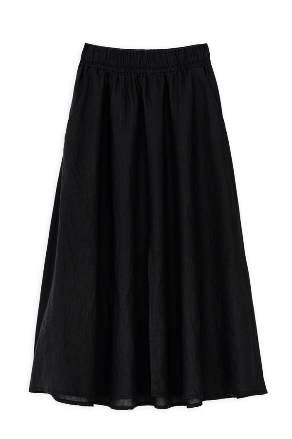 LINEN SKIRT BLACK