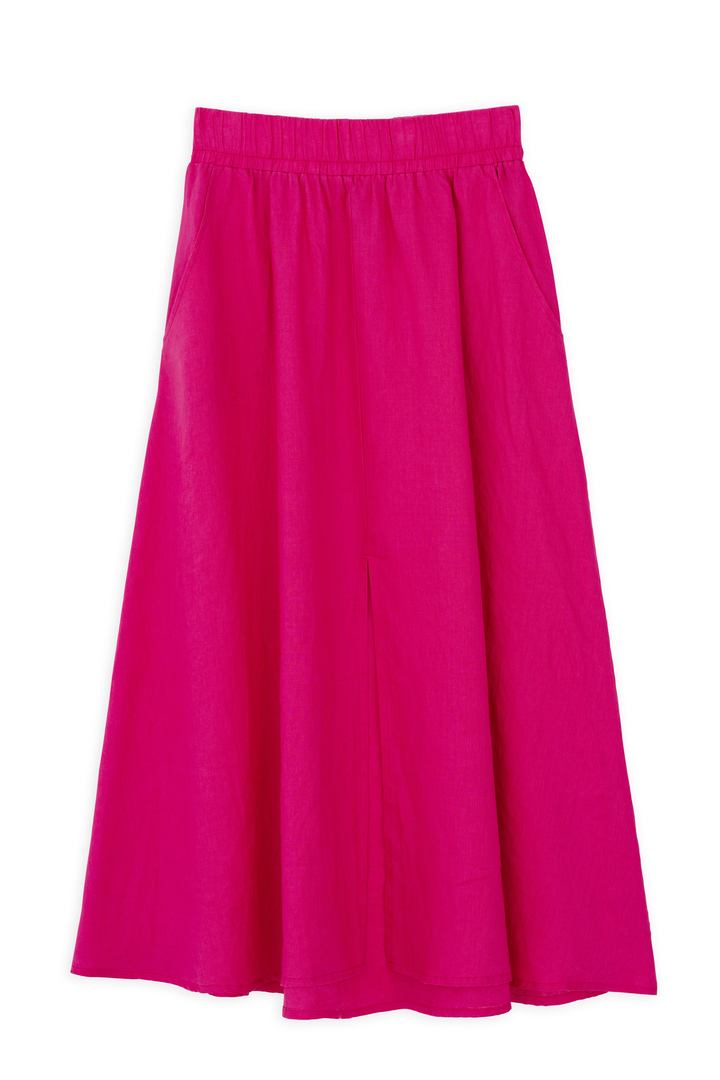 LINEN SKIRT FUCSHIA