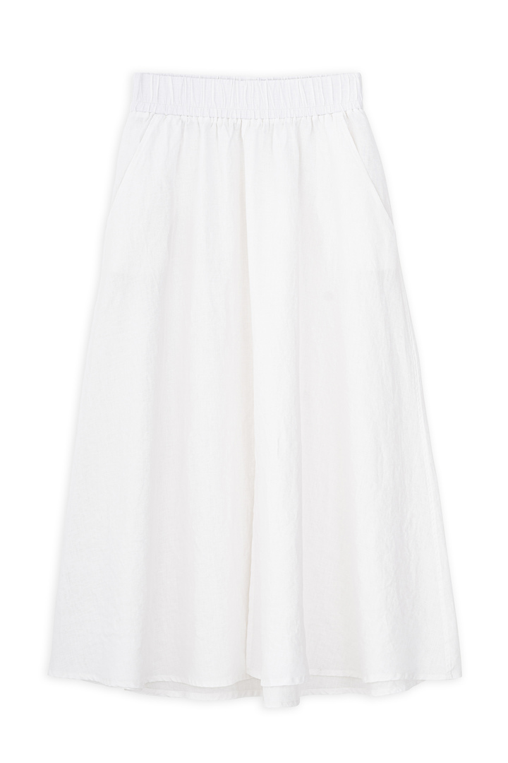 LINEN SKIRT WHITE