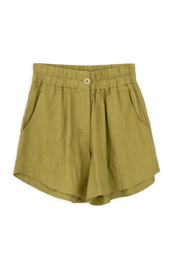 LINEN SHORTS GREEN