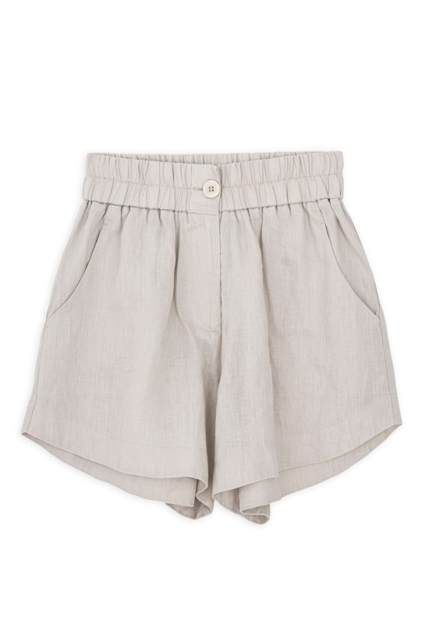 LINEN SHORTS LIGHT BEIGE