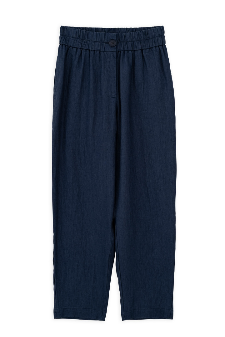 LINEN JOGGER PANTS DARK BLUE