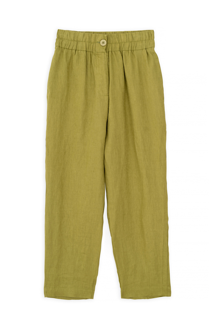 LINEN JOGGER PANTS GREEN