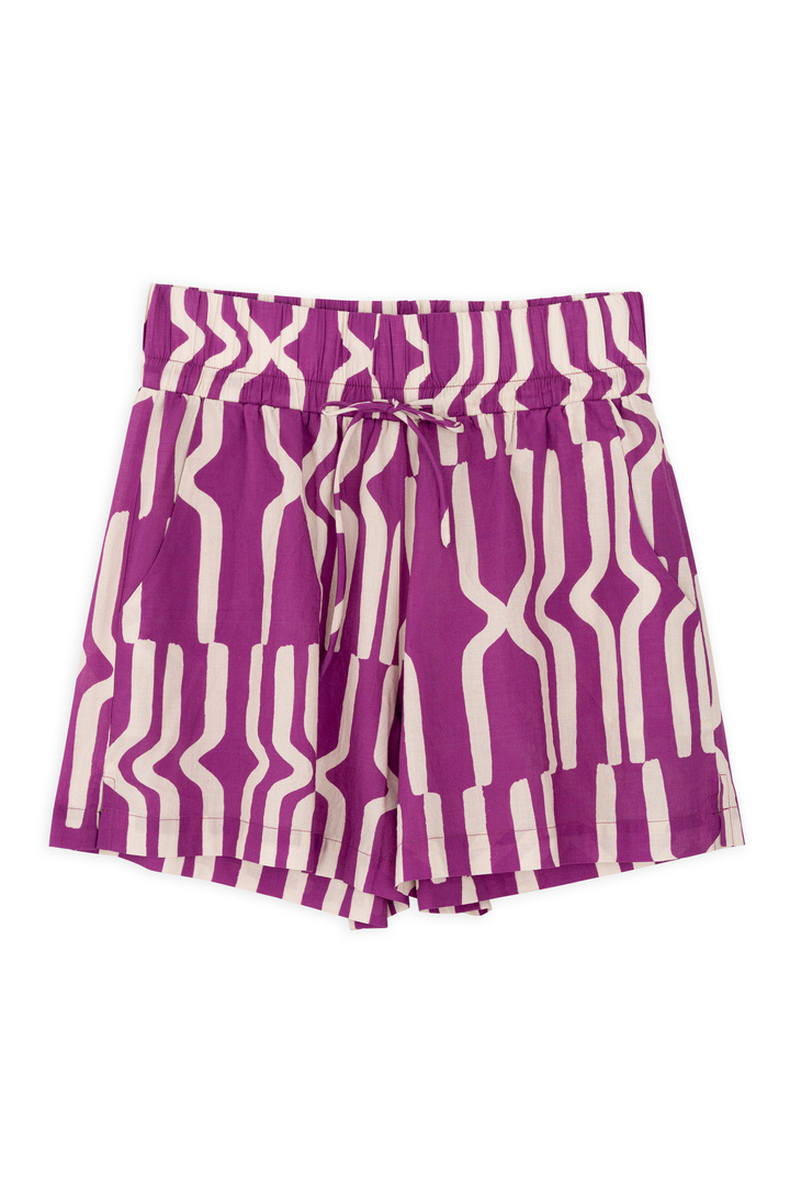 VOILE PRINT SHORTS MAUVE