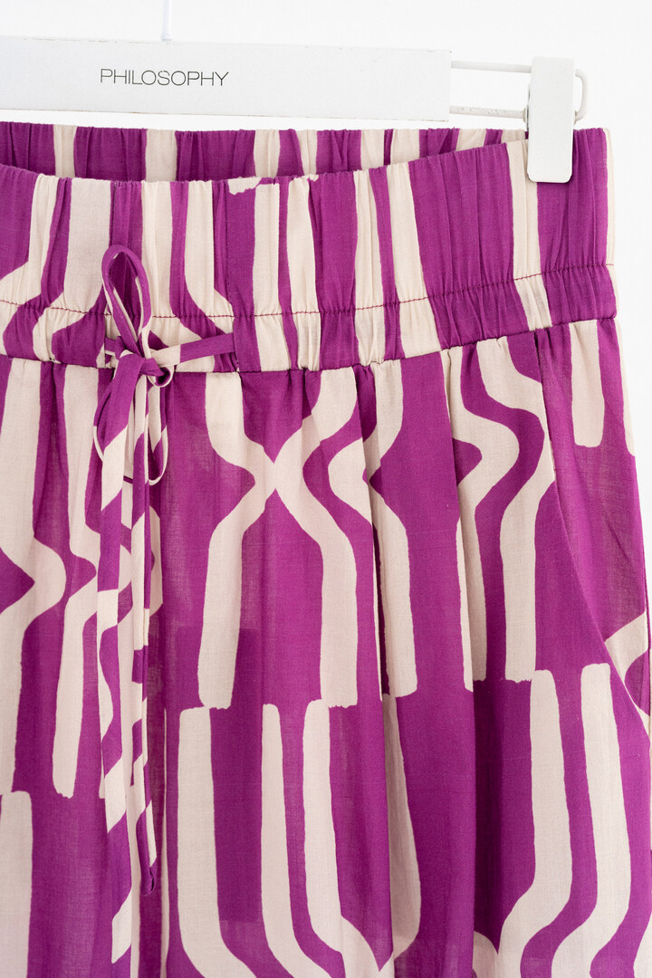 VOILE PRINT PANTS MAUVE