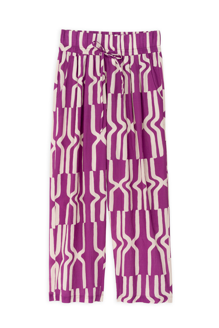 VOILE PRINT PANTS MAUVE