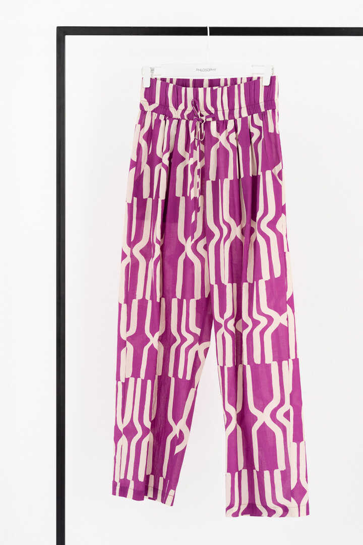 VOILE PRINT PANTS MAUVE