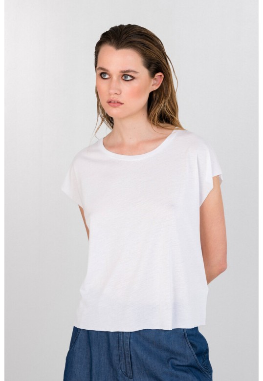 ORGANIC JERSEY CROPPED TOP WHITE
