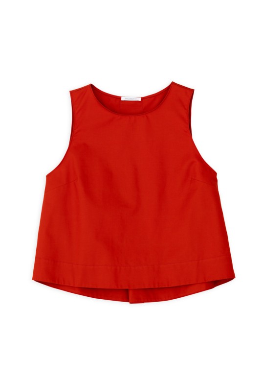 POPLIN CROPPED TOP DARK ORANGE