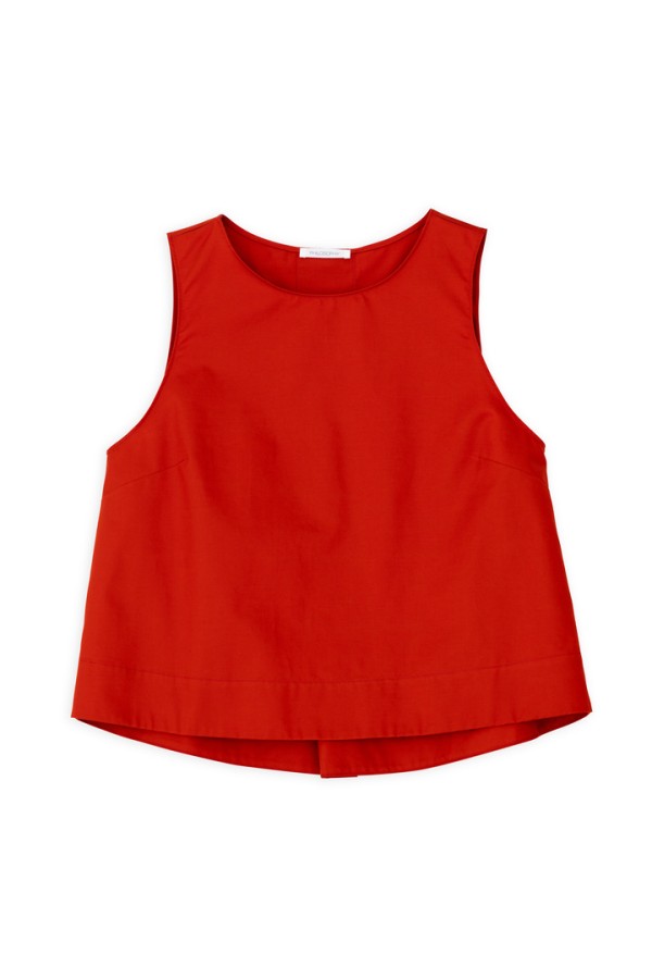 POPLIN CROPPED TOP DARK ORANGE