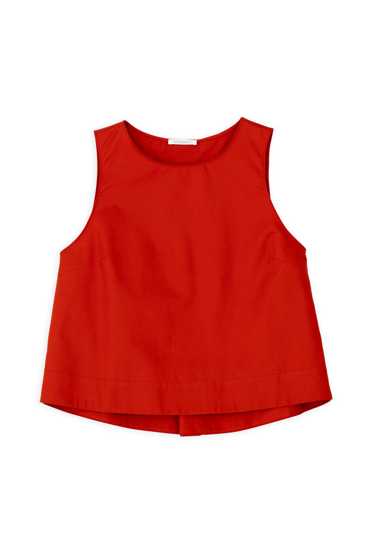 POPLIN CROPPED TOP DARK ORANGE