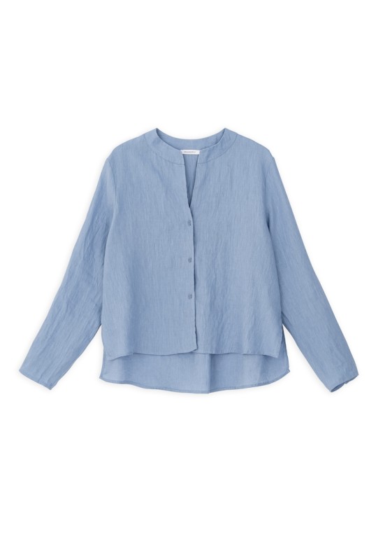 LINEN CROPPED SHIRT CIEL