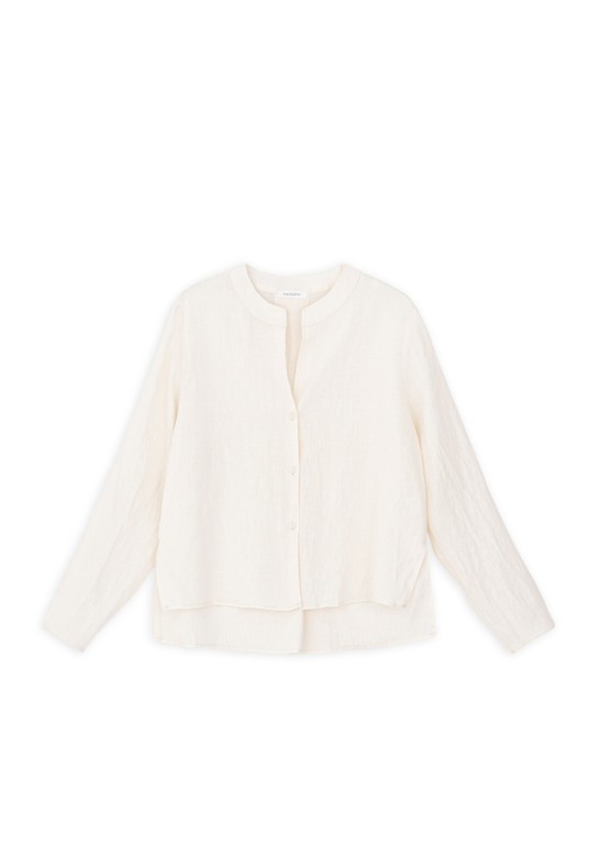 LINEN CROPPED SHIRT CREAM
