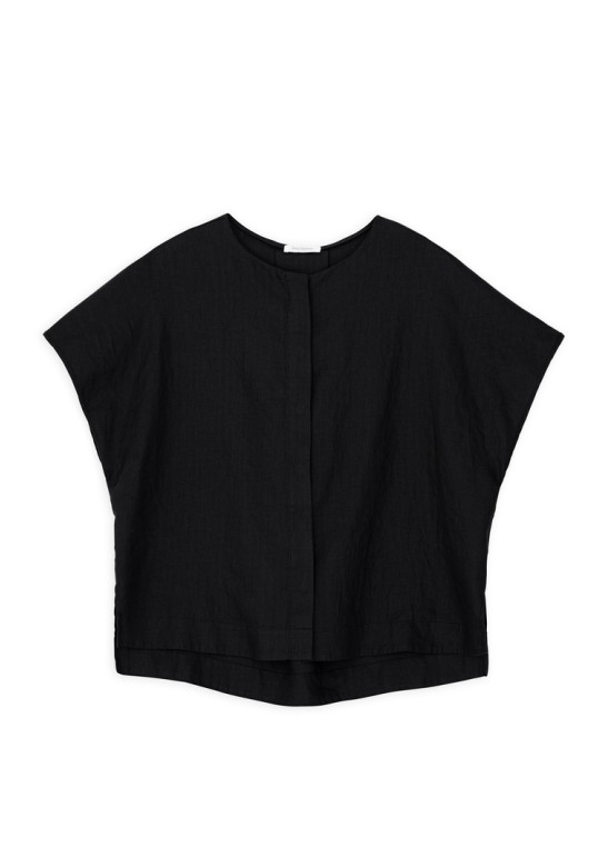 LINEN LOOSE SHIRT BLACK
