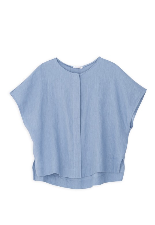 LINEN LOOSE SHIRT CIEL