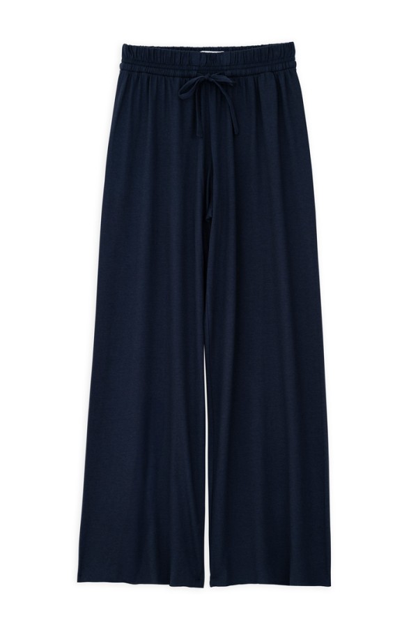 ORGANIC JERSEY WIDE-LEG PANTS DARK BLUE