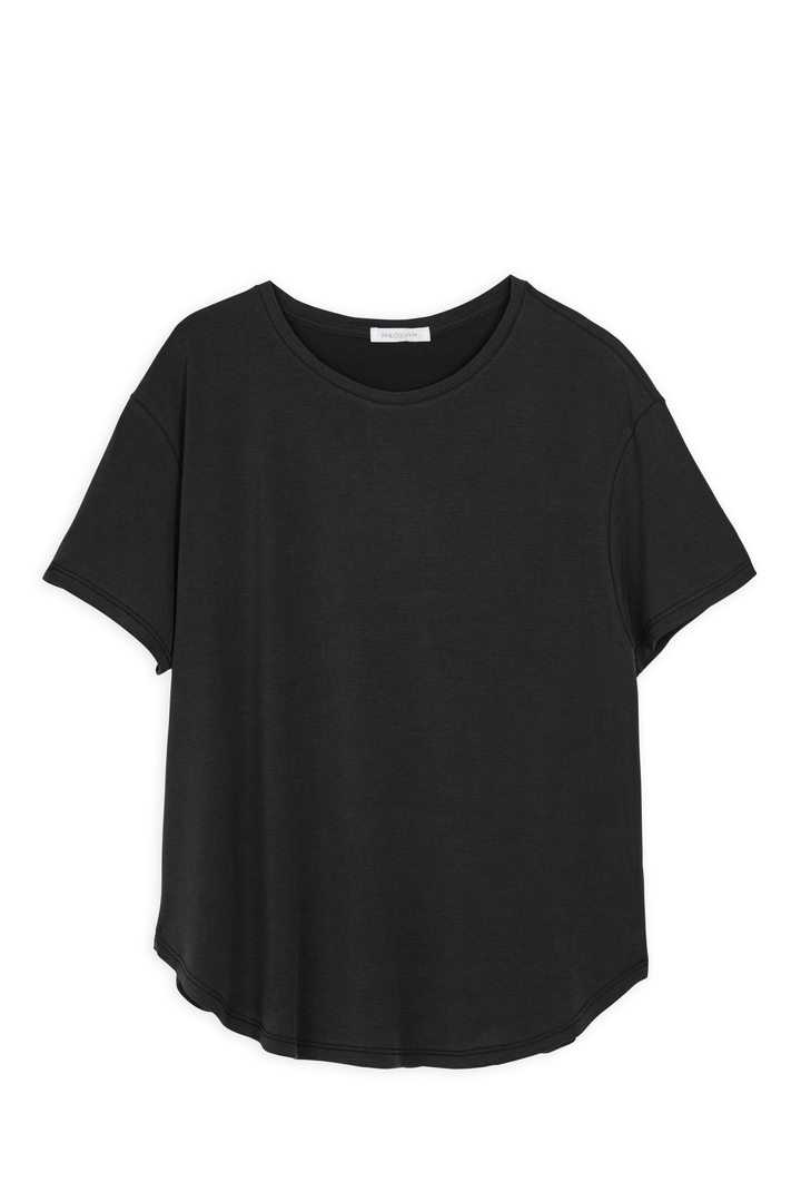 BASIC CUPRO T-SHIRT OFF BLACK
