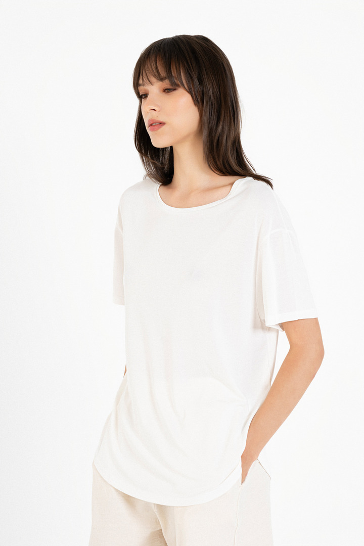 BASIC CUPRO T-SHIRT OFF WHITE