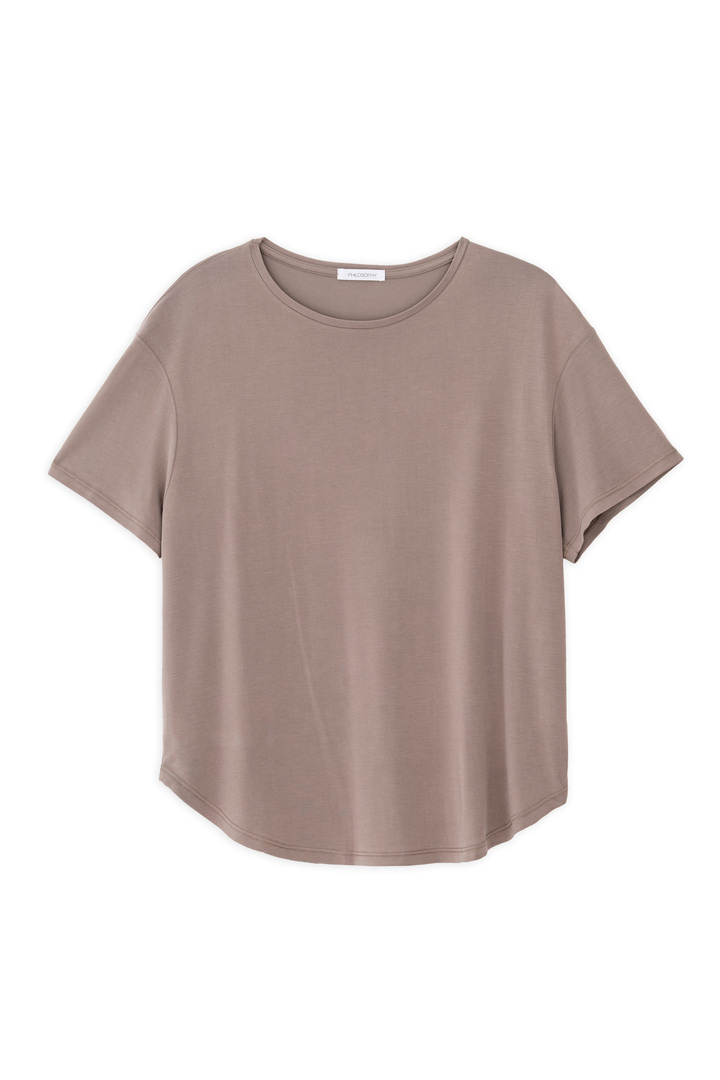 BASIC CUPRO T-SHIRT TAUPE