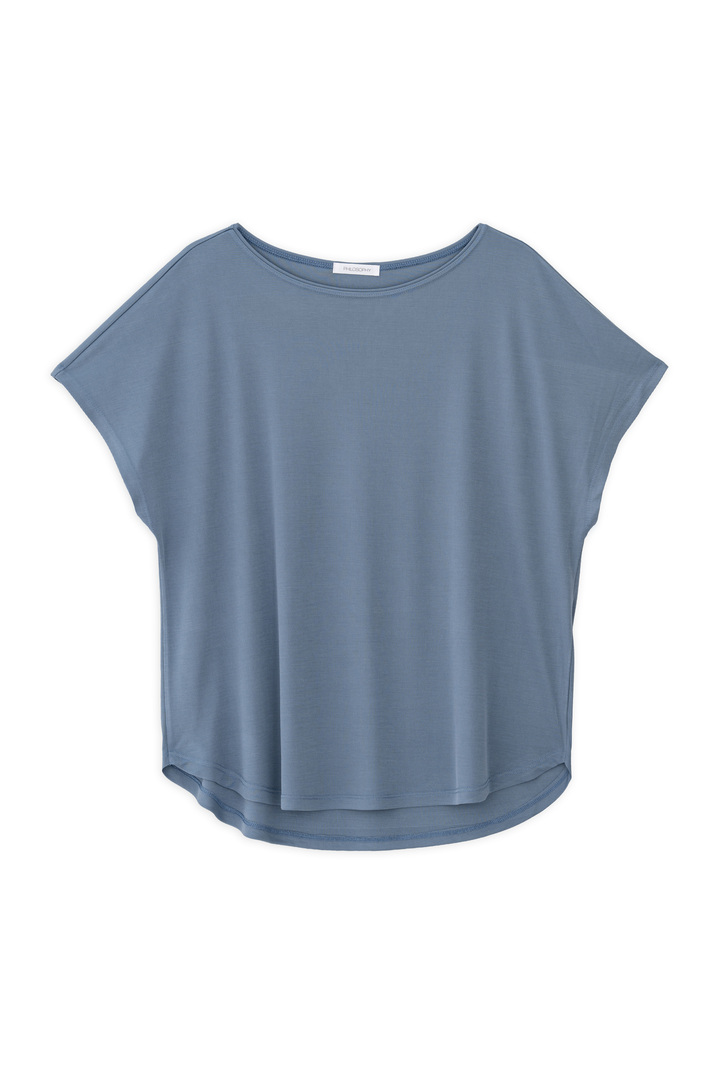 RIB OVERSIZED TOP DUSTY BLUE