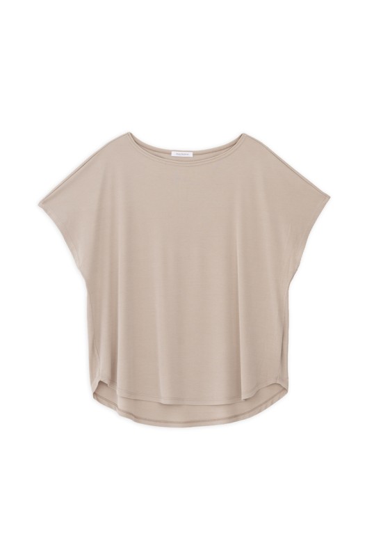RIB OVERSIZED TOP LIGHT BEIGE
