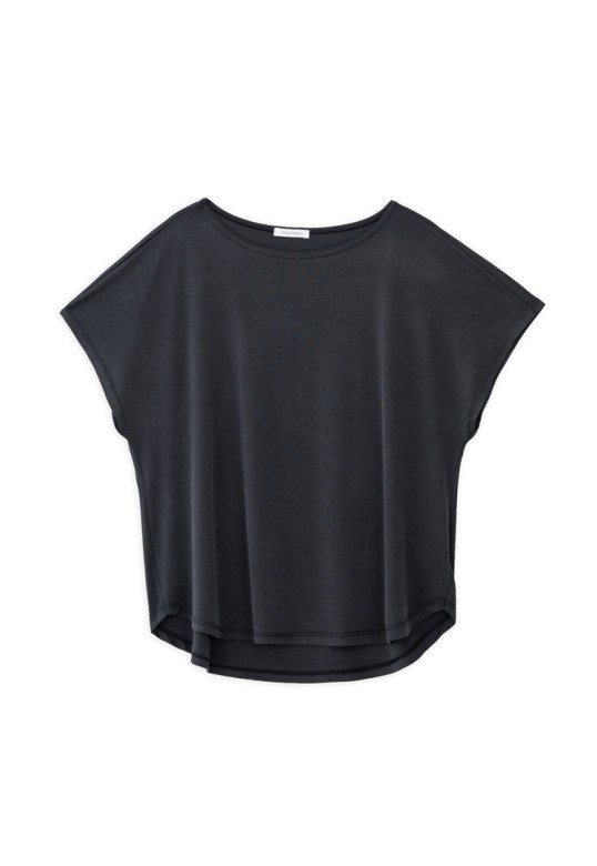 RIB OVERSIZED TOP OFF BLACK
