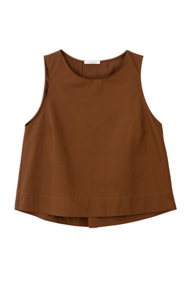 POPLIN CROPPED TOP BROWN