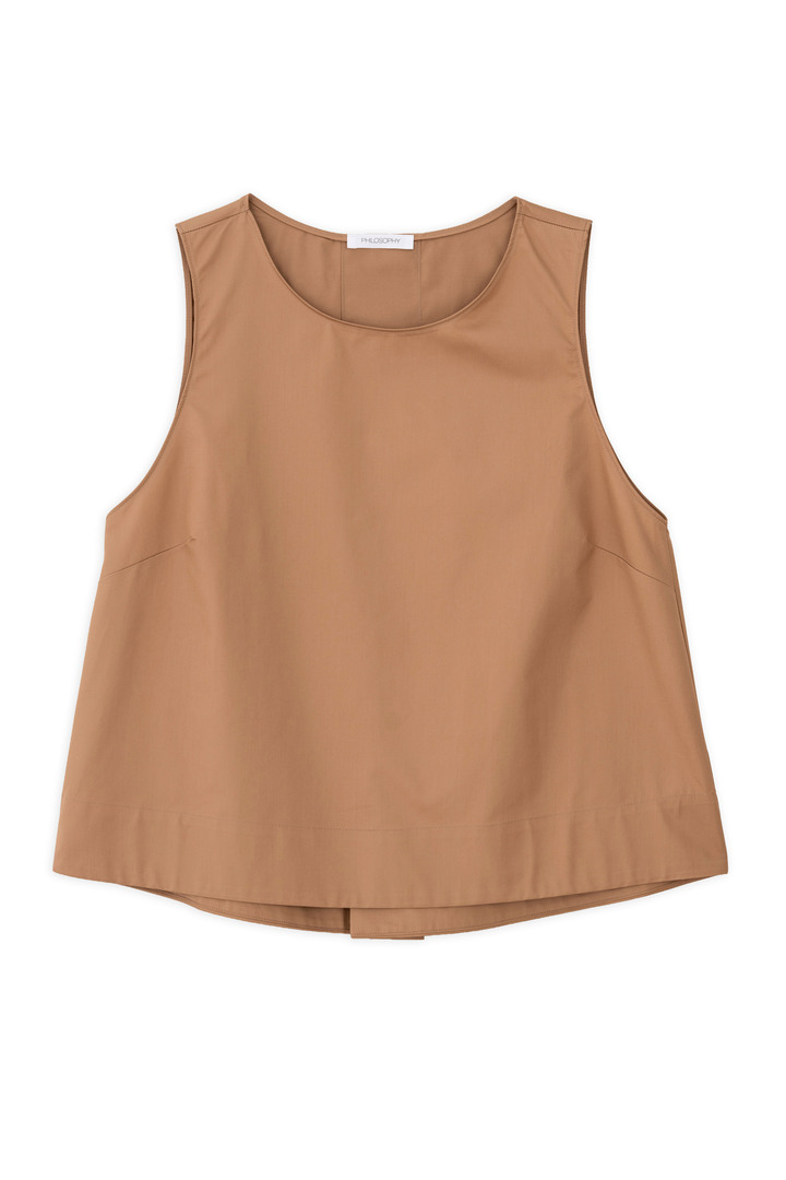 POPLIN CROPPED TOP CAMEL
