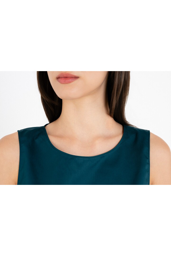 POPLIN CROPPED TOP DARK EMERALD