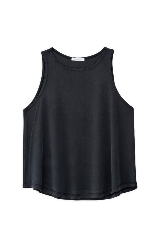 RIB HALTER NECK TOP OFF BLACK