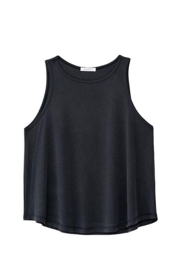 RIB HALTER NECK TOP OFF BLACK