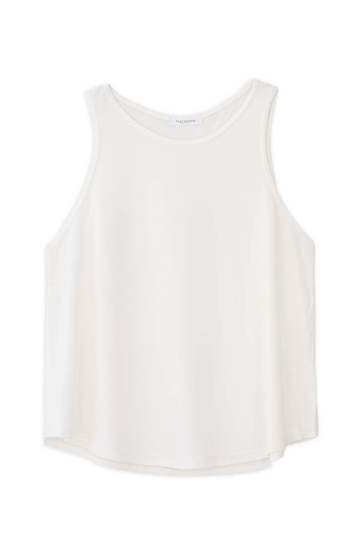 RIB HALTER NECK TOP OFF WHITE