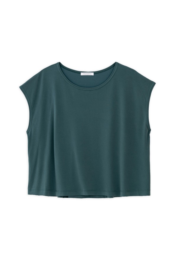 BASIC CUPRO CROPPED TOP GREEN