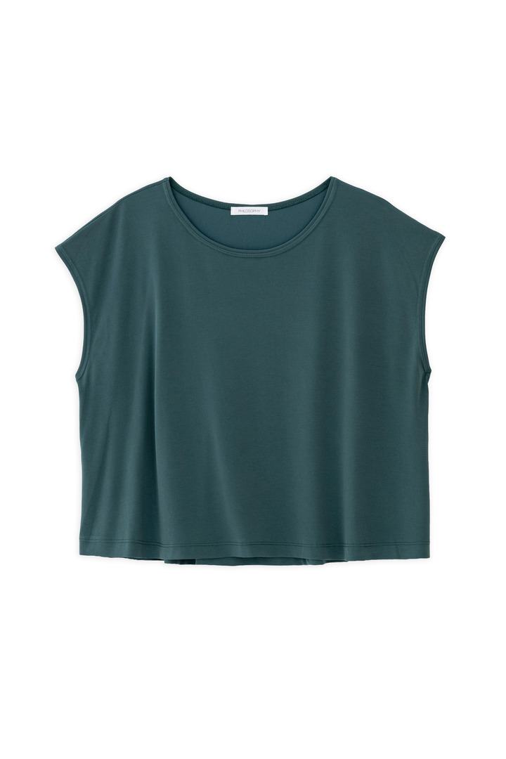 BASIC CUPRO CROPPED TOP GREEN