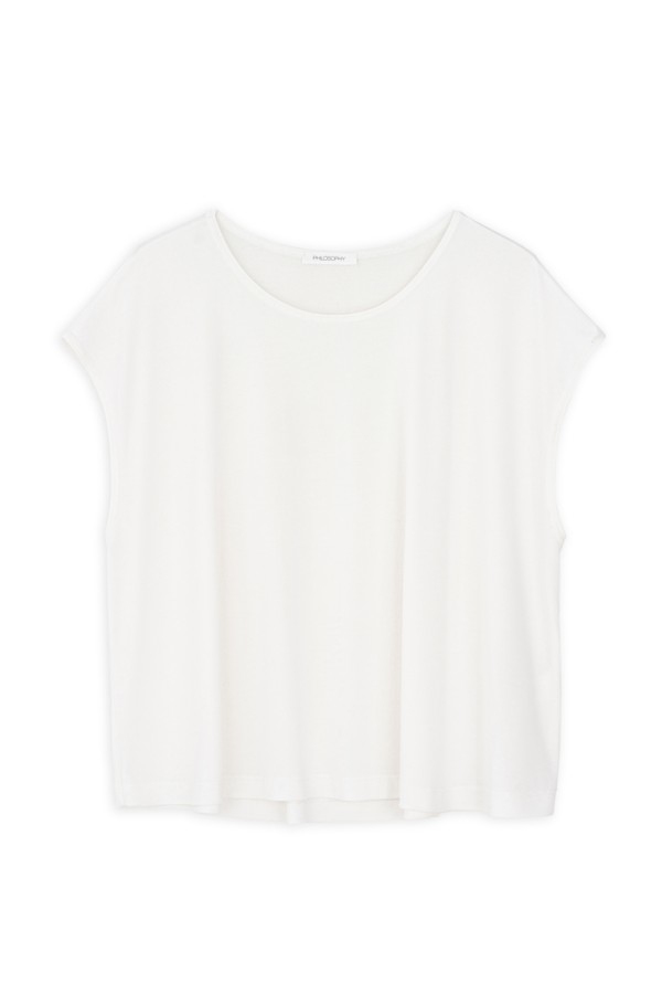 BASIC CUPRO CROPPED TOP OFF WHITE