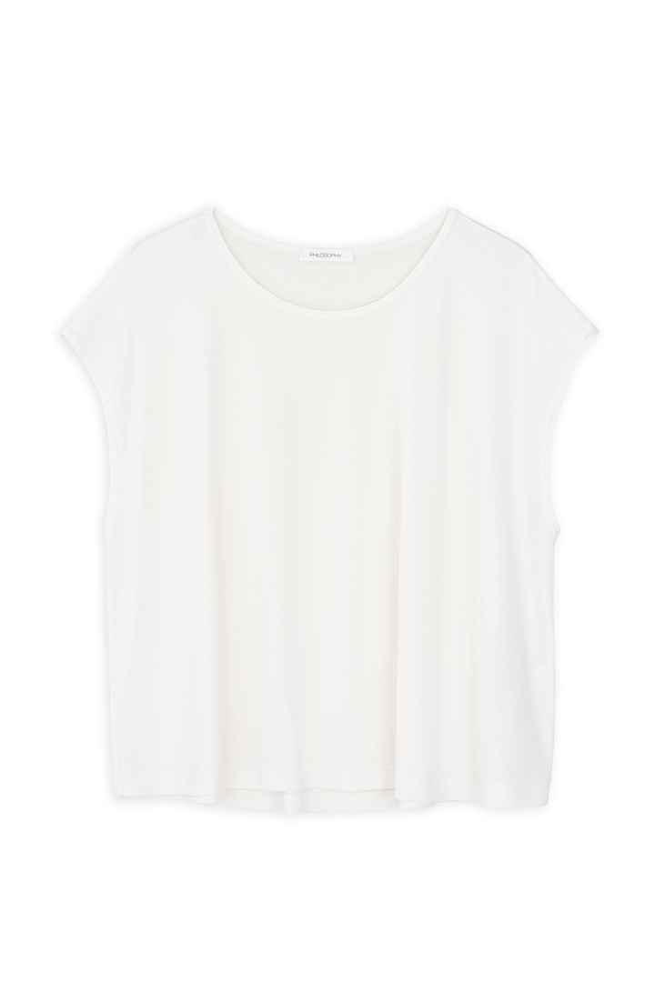 BASIC CUPRO CROPPED TOP OFF WHITE