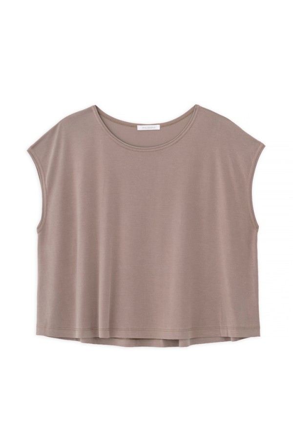 BASIC CUPRO CROPPED TOP TAUPE